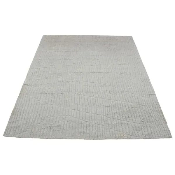 8' x 10' Tufted Rug with Ridges - Ivory, Wool