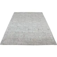 9' x 12' Geometric Rug - Natural, Viscose