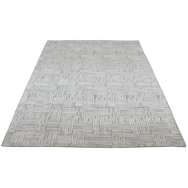 9' x 12' Geometric Rug - Natural, Viscose
