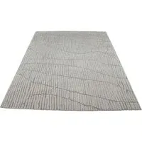 9' x 12' Tufted Rug with Ridges - Natural, Wool