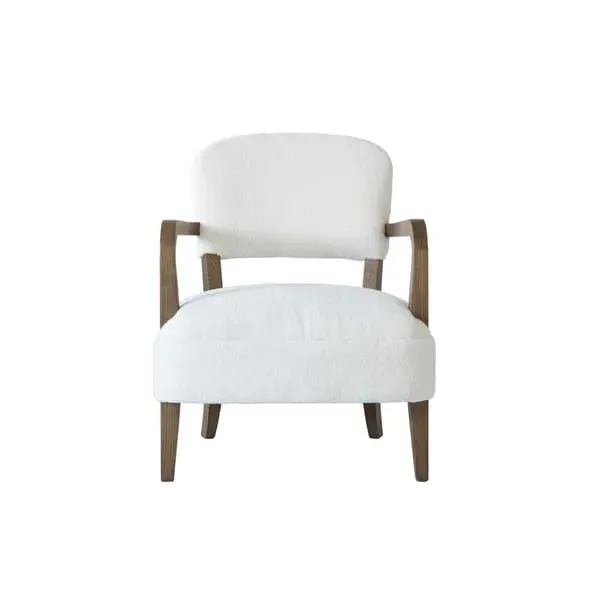Accent Chair with Curved Design - Light Neutral