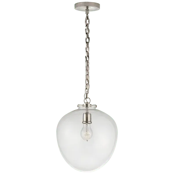 Acorn Pendant Light - Polished Nickel, Glass