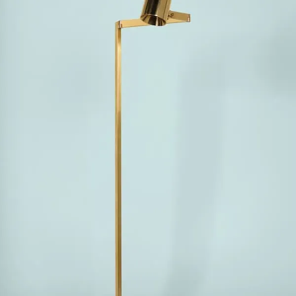 Adjustable Floor Lamp with Spotlight - Brass