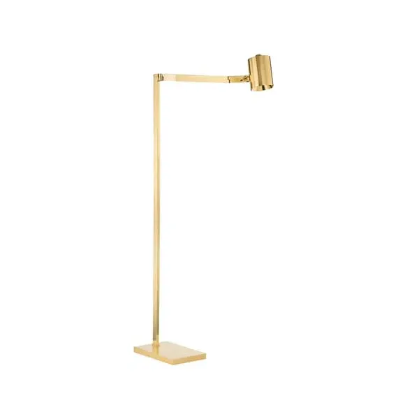 Adjustable Floor Lamp with Spotlight - Brass image