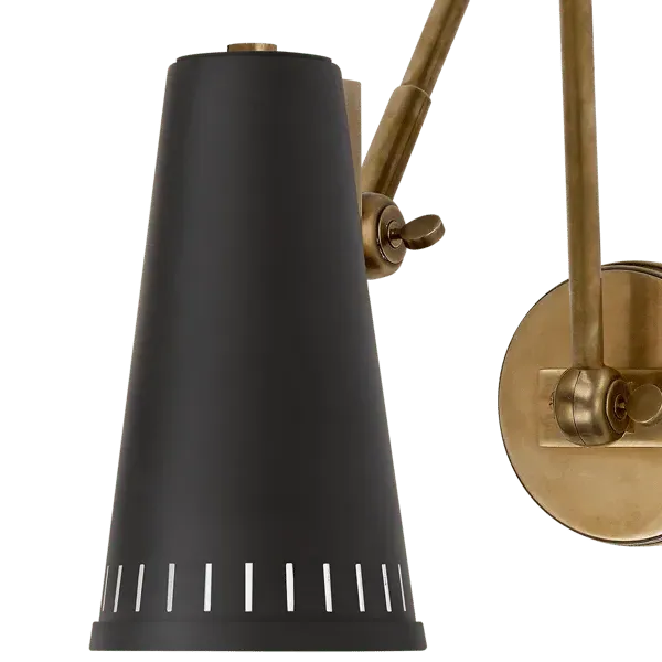 Adjustable Wall Light - Black, Antique Brass