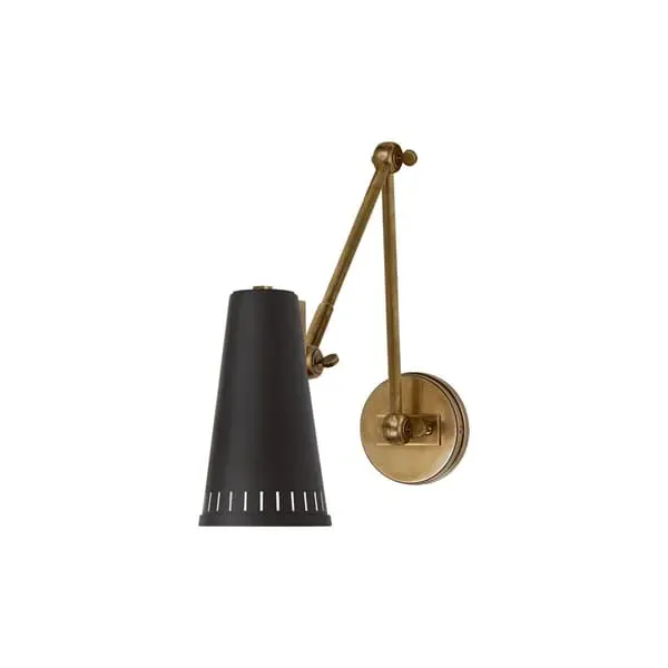 Adjustable Wall Light - Black, Antique Brass image