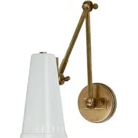 Adjustable Wall Light - White, Antique Brass