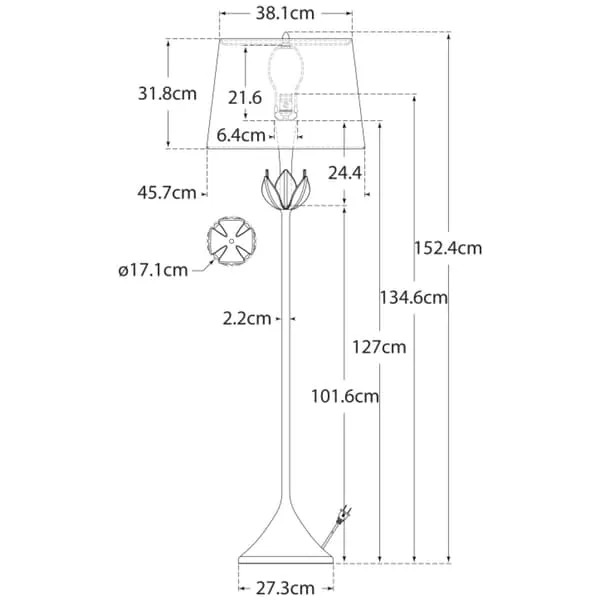 Alberto Floor Lamp - White, Plaster