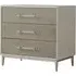 Alice 3-Drawer Nightstand - Grey, Faux Shagreen