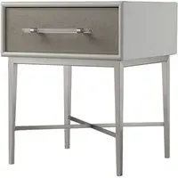 Alice Bedside Table with Drawer - Grey, Faux Shagreen