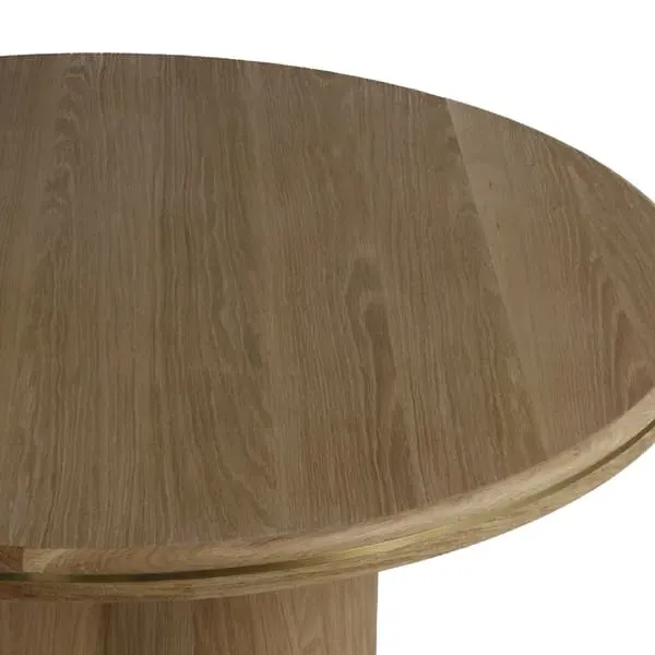 Angelo Dining Table with Brass Inlay - Oak, Veneer