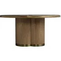 Angelo Dining Table with Brass Inlay - Oak, Veneer