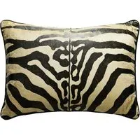 Animal Print Cushion with Feather Fill - Zebra, Velvet