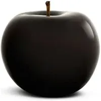 Apple Fruit Sculpture - Black, Glazed Ceramic