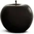 Apple Fruit Sculpture - Black, Glazed Ceramic