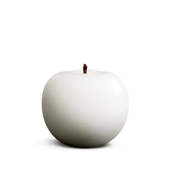 Apple Fruit Sculpture - White, Ceramic