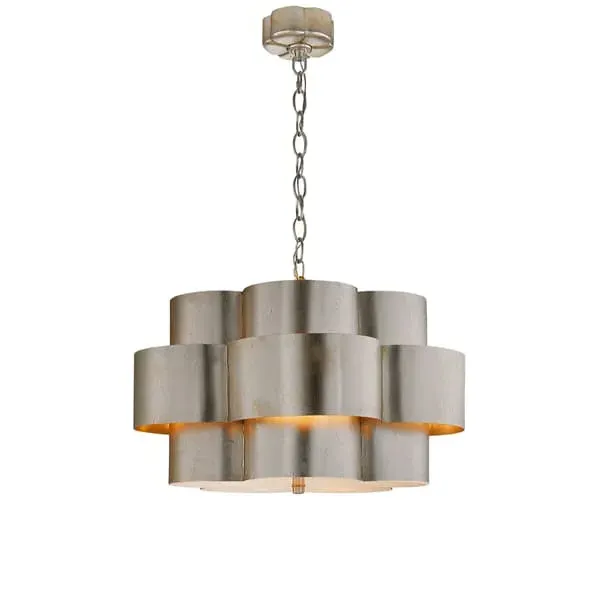 Arabelle Floral Pendant Light - Silver, Metal