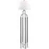 Arched Floor Lamp with Leather - Nickel, Metal
