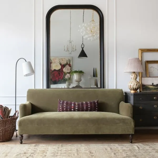 Arched Floor Lamp with Oversized Shade - Aged Iron