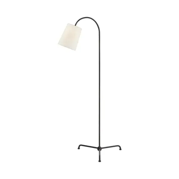 Arched Floor Lamp with Oversized Shade - Aged Iron image