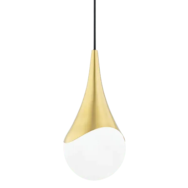 Ariana Pendant Light - Brass, Opal Glass