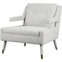 Armchair with Brass Legs - Light Neutral, Bouclé