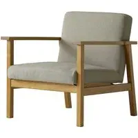 Armchair with Compass Legs - Grey, Linen