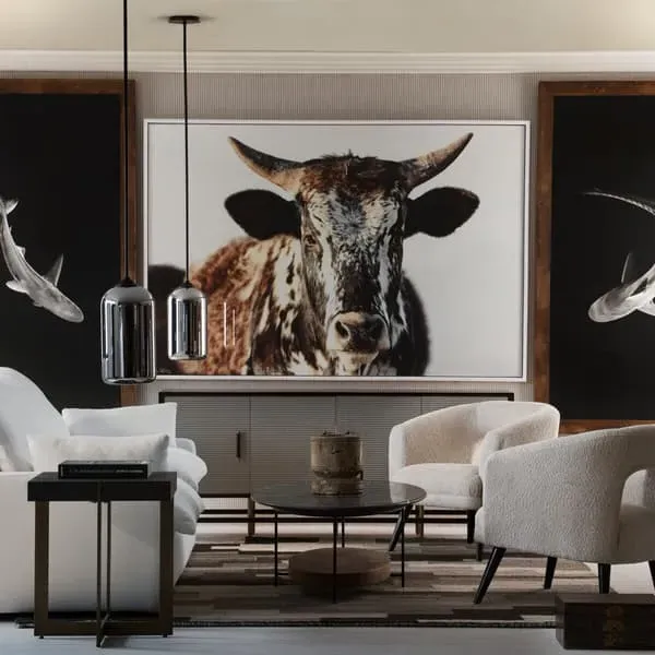 Armchair with Cut-Out Back - Light Neutral, Boucle