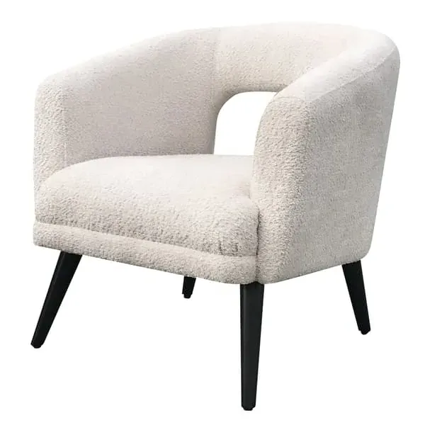 Armchair with Cut-Out Back - Light Neutral, Boucle image