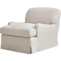 Armchair with Rolled Arms - Light Neutral, Linen