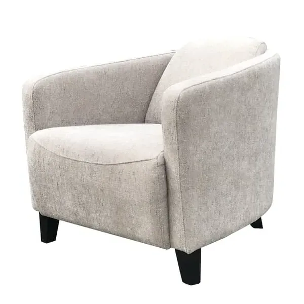 Armchair with Sweeping Arms - Taupe, Fabric image
