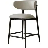 Bar Stool with Curved Design - Light Neutral, Linen