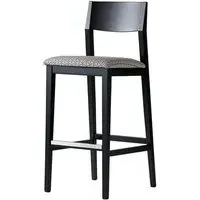 Bar Stool with Footrest - Grey, Linen