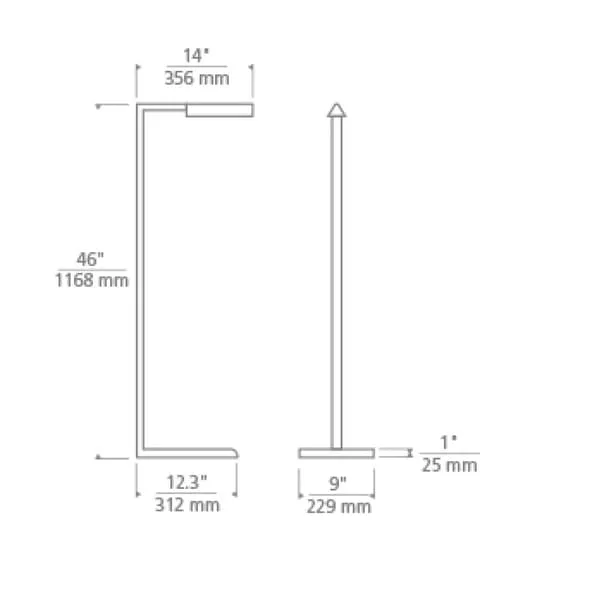 Bauhaus Floor Lamp with LED - Black, Metal