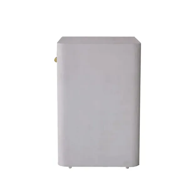 Bedside Table with Drawer - White, Faux Shagreen