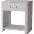 Bedside Table with Drawer - White, Faux Shagreen
