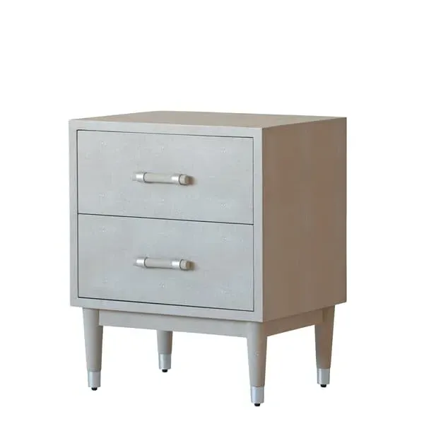 Bedside Table with Faux Shagreen - Cream image