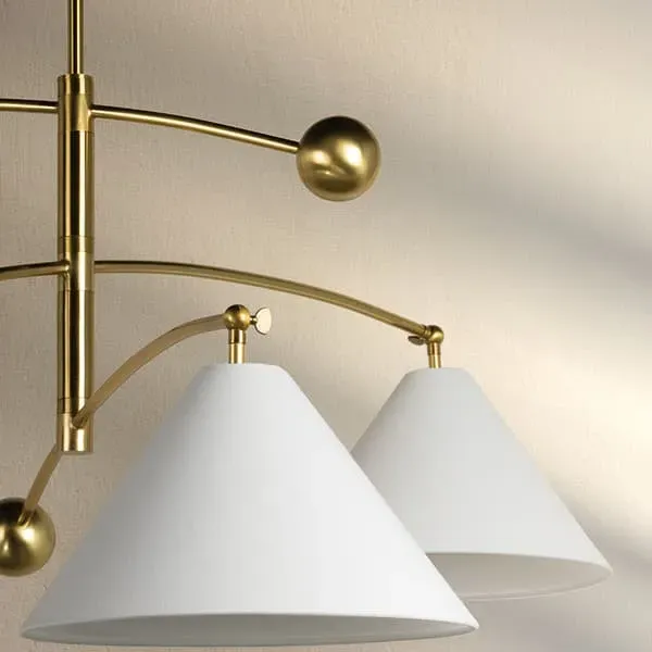 Birdie Chandelier with Pivoting Arms - Brass, Metal