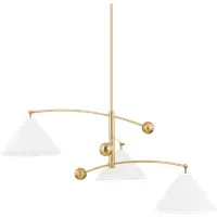 Birdie Chandelier with Pivoting Arms - Brass, Metal