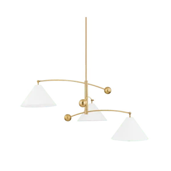 Birdie Chandelier with Pivoting Arms - Brass, Metal image