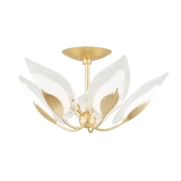 Blossom Pendant Flush Mount Light - Gold, Glass