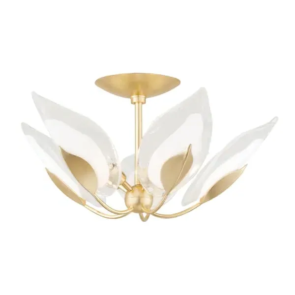 Blossom Pendant Flush Mount Light - Gold, Glass