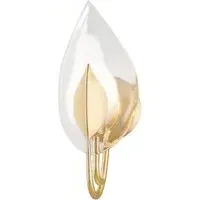 Blossom Wall Light with Glass Petal - Gold