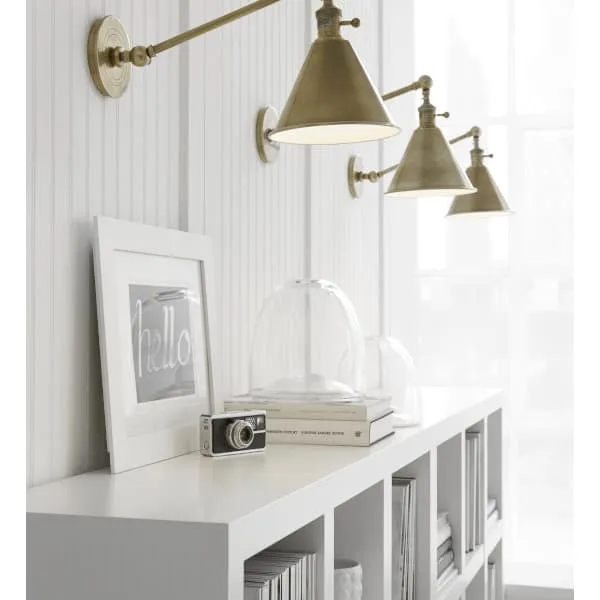 Boston Adjustable Wall Light - Brass, Metal