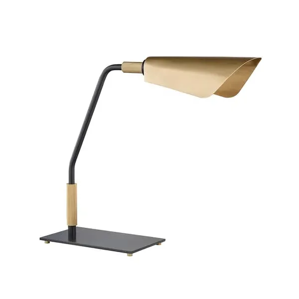 Bowery Table Lamp with Linen Shade - Black, Bronze image