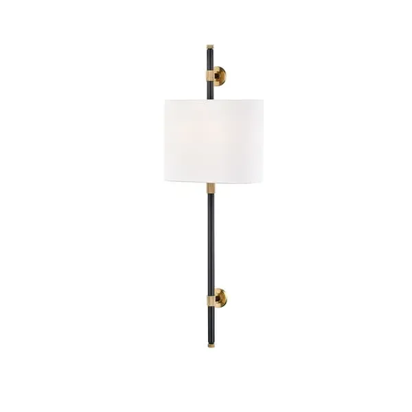 Bowery Wall Light with Linen Shade - Bronze
