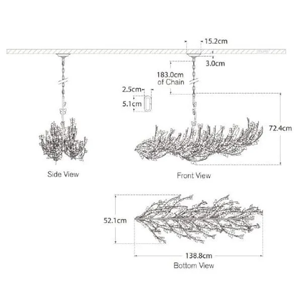 Butterfly Motif Pendant Light - Silver, Metal