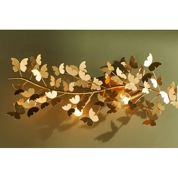 Butterfly Wall Light with Single Stem - Gold, Metal