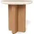 Caicos Side Table Crisscross Base - Teak, Aluminum