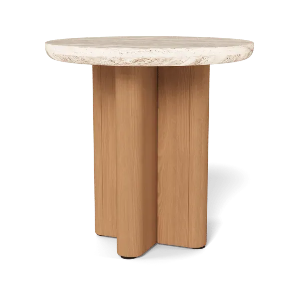 Caicos Side Table Crisscross Base - Teak, Aluminum image